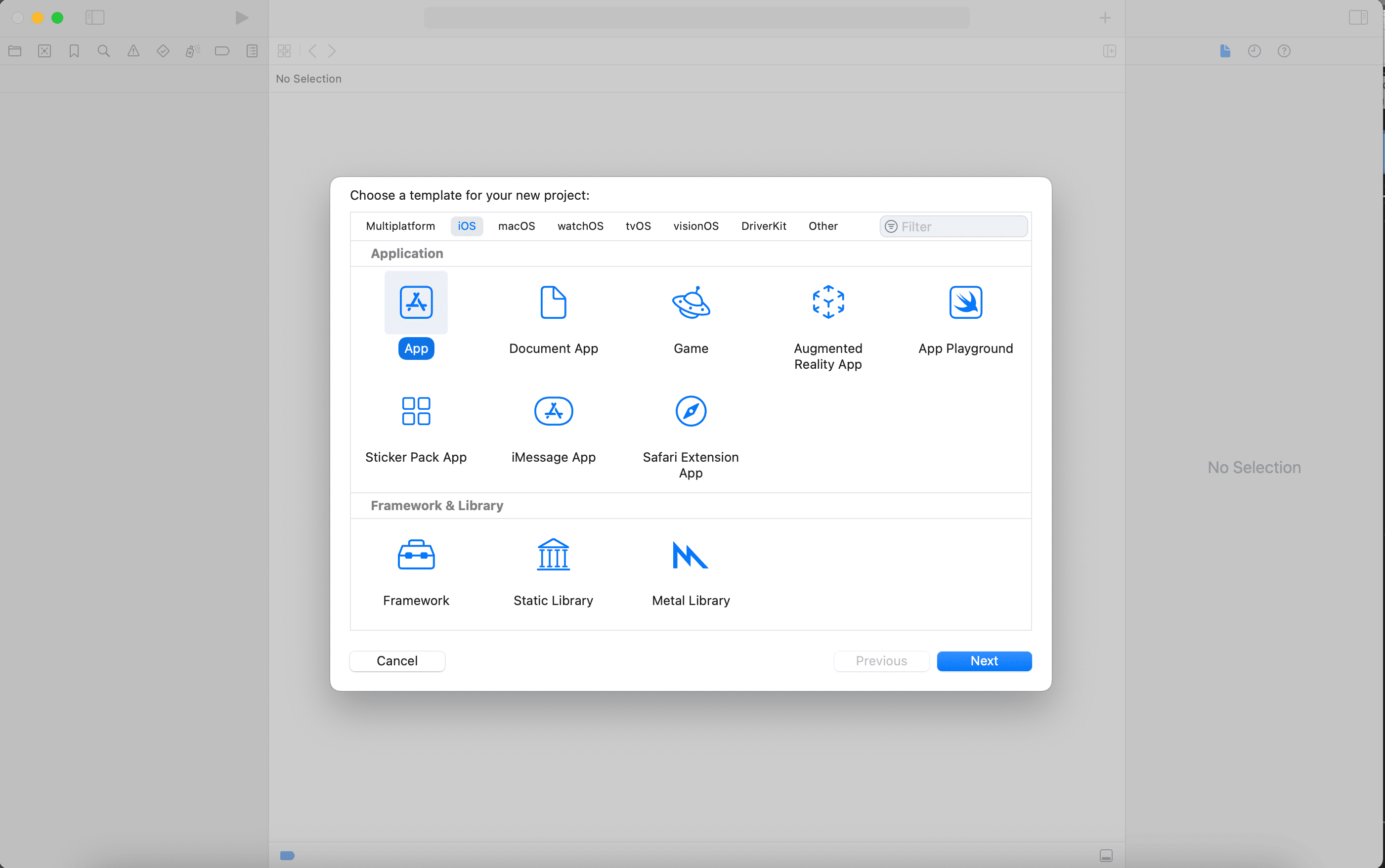 Create an App project