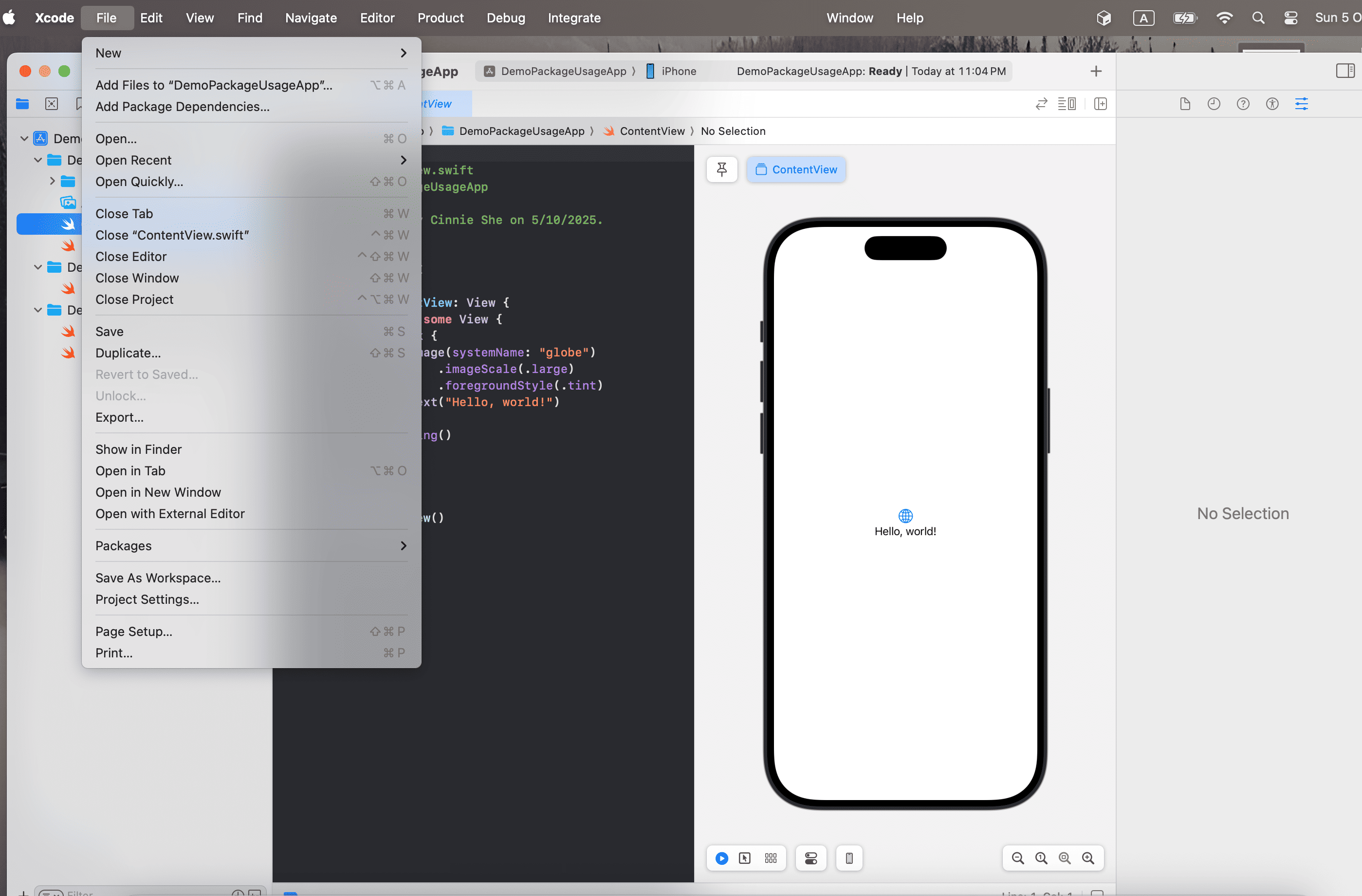 Import Swift Package
