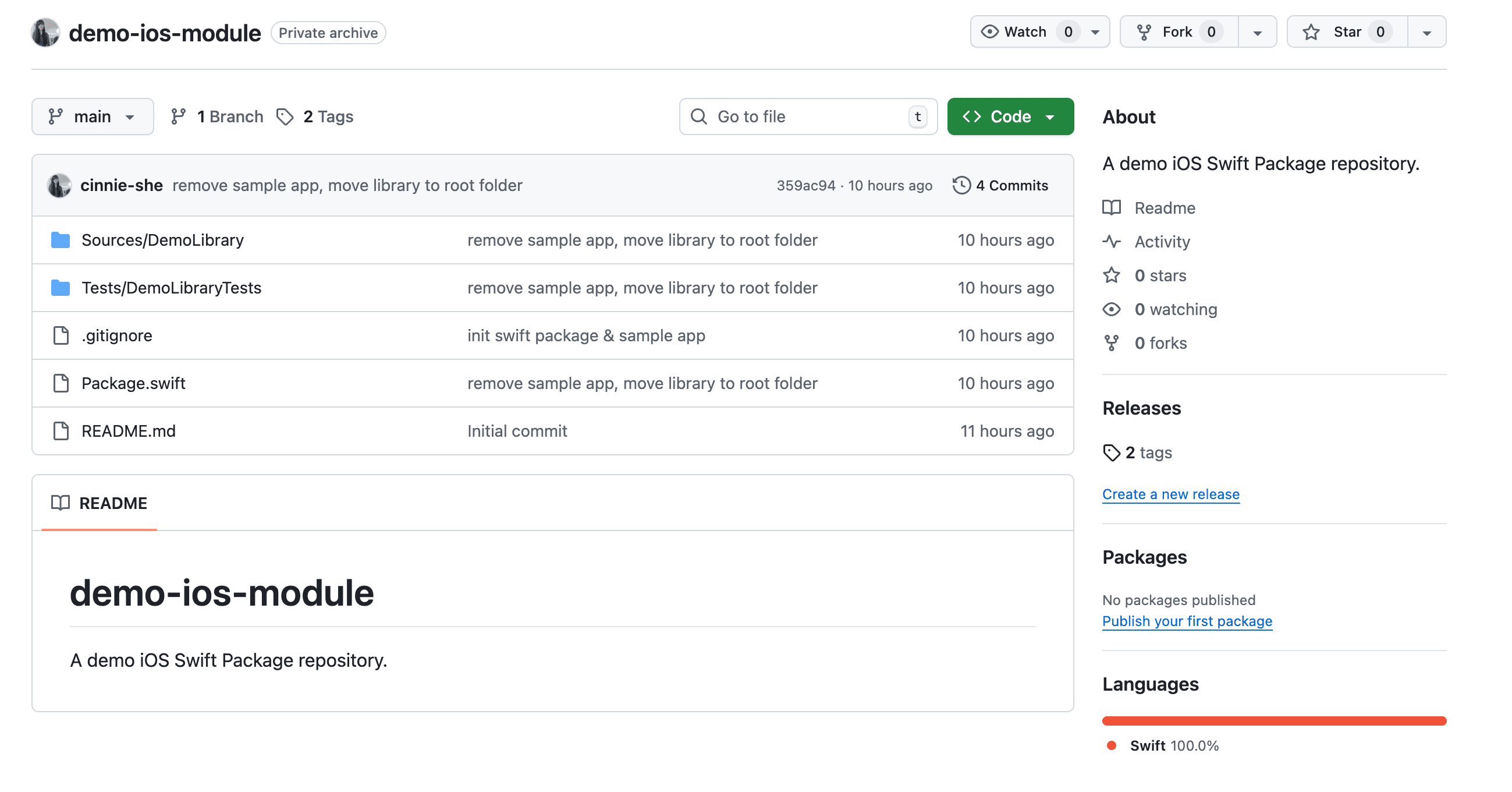 Release swift package