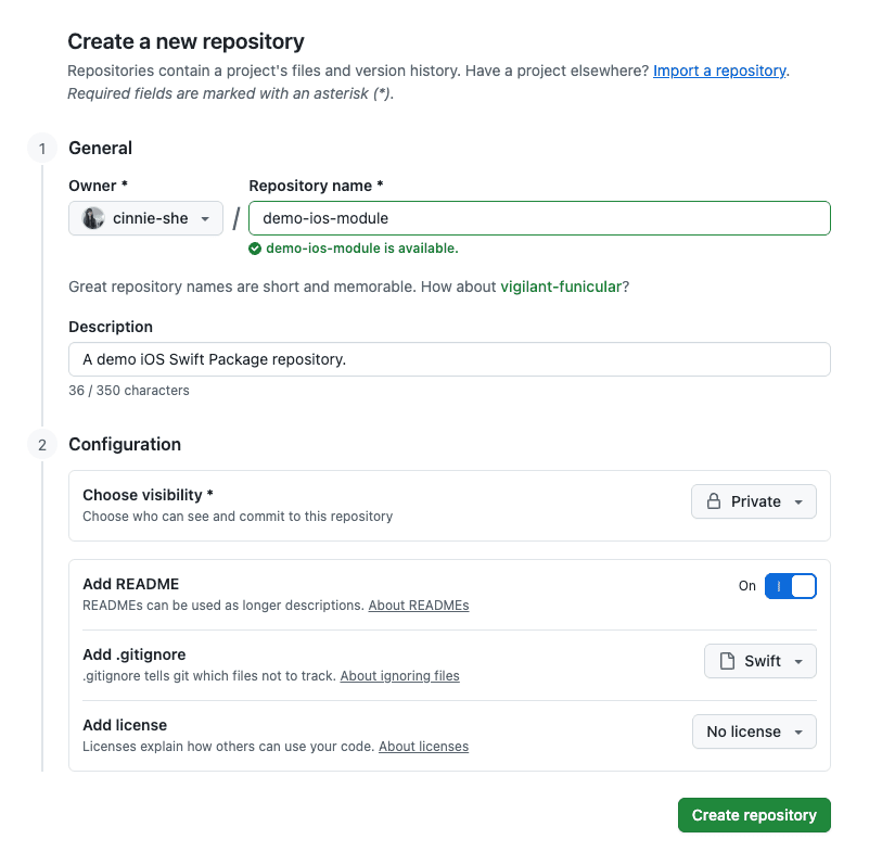 Create GitHub repository